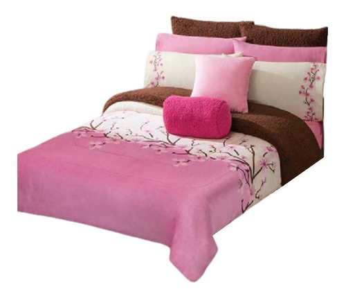 Cobertor Borrega Cerezo King Size Poliester Rosa Concord