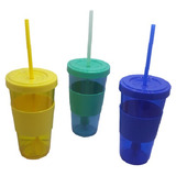 Vaso Plastico Transparente Antideslizante Sorbete Tapa X 4