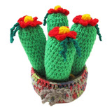 Cactus Grande Tejido Crochet Artesanal Con Maceta Mamakolla