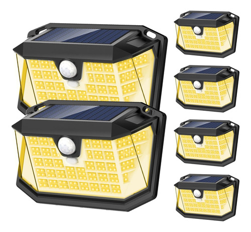 Paquete De 6 Luces Solares Para Exteriores, 188 Led/3 Modos,