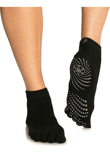 Gaiam Grippy Yoga Socks For Women & Men  Full Toe Non Sl Ad