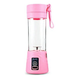 Mini Liquidificador Portátil Shake Suco Juice Cup 10w Usb Cor Rosa