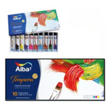 Alba . Témpera Profesional Alba - Set De 10 Colores De 18 Ml