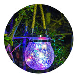 Lámpara Esfera Colgante Luces Led Solar Decorativa Jardín