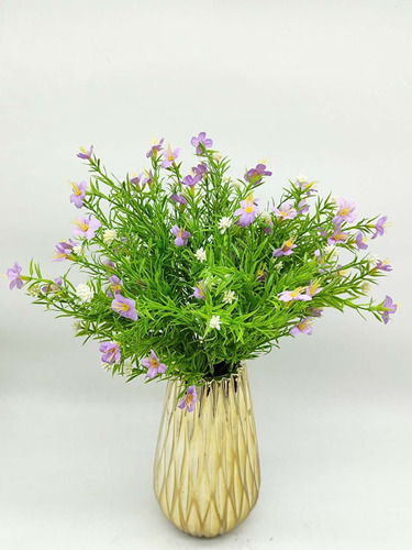 5x Flor Viola Artificial Com 175 Florzinhas Pequenas