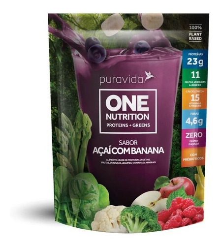One Nutrition Vegan Proteins + Greens Açai Com Banana 450g