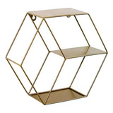 A Estantes De Pared De Hierro Forjado Flotante Hexagonal,