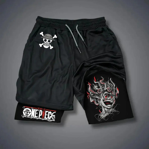 Lzy Shorts Estampados De One Piece Animación Japonesa