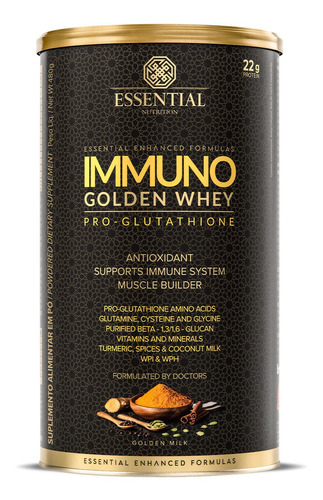 Immuno Golden Whey Pro Glutathione 480g Essential Sabor Golden Milk