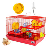 Gaiola Hamster 2 Andares Big Space Tubo Luxo Playground 