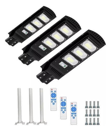 Pack X3 Foco Led Exterior Foco Solar Sensor Movimiento 200w