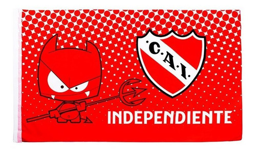 Bandera Futbol Independiente Roja Tridente Diablito Licencia
