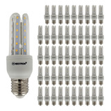 Kit 50 Lâmpadas Led 7w Luz Branca Fria 6500k Compacta Bivolt