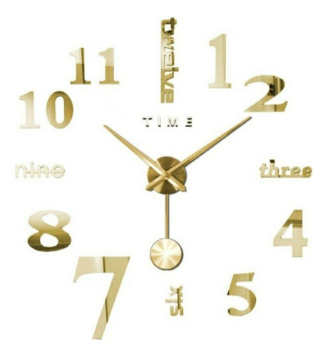Reloj De Pared 3d Tamaño 100 X 100 Cm  Con Péndulo  