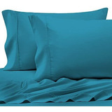 Fundas Para Almohadas Queen De Algodon 400 Hilo Azul Zafiro