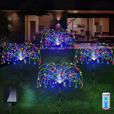 4pcs 120 Led Lámpara De Fuegos Artificiales De Alambre Solar