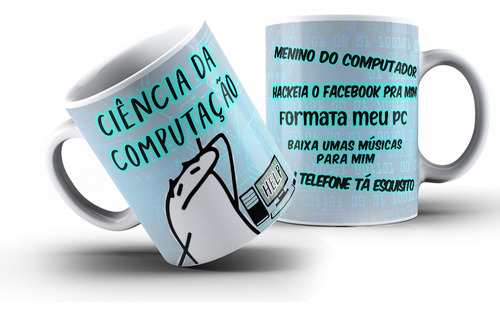 Caneca 325ml Porcelana Profissão Flork!