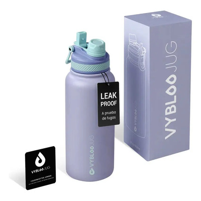 Termos Acero Inoxidable Térmico Botellas para agua 32oz Tapa 2 en 1 Cafe Color Amatista | Meses sin interés