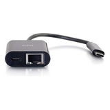 C2g 29749 Usb-c To Ethernet Adapter With Power Delivery, Bla