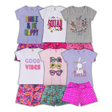 6 Conjunto Roupa Infantil Atacado Menina Primavera/ Verão 