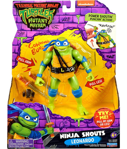 Tortugas Ninjas - Leonardo Ninja Shouts - 14 Cm Con Sonido  