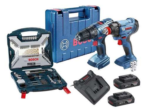 Bosch Rotomartillo Gsb 180-li + Llave De Impacto + X-line Color Azul