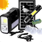 Kit Sistema Solar + Carregador + 3  Lampadas + Mini Lanterna