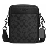 Bandolera Coach Sobaquera Mariconera Crossbody Neceser Color Negro Diseño De La Tela Monogram