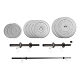 Kit Barra+ 2 Mancuernas Sport Maniac Discos Pvc Gris 22,5kg