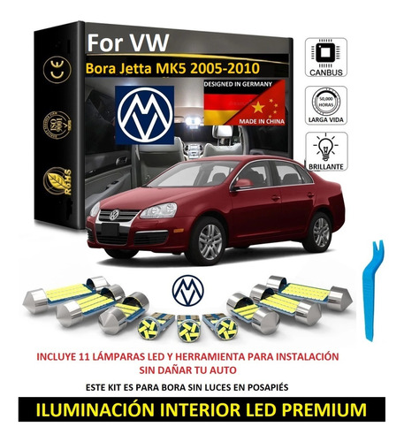 Kit Iluminación Interior Premium Led Blanco Vw Bora Gli Mk5