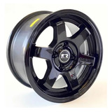 Rodas Esportivas Racing Te37 Aro 15x7,5 4x100 (jogo) +bicos Cor Preto