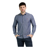 Camisa Rayada Bordada Slim Fit Hombre Mistral 35057-3