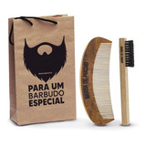 Pente E Escova De Barba - Madeira Para Barba E Bigode