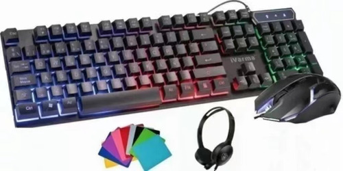 Kit Juego 4 En 1 Teclado Y Mouse Retroiluminación Y Audifono