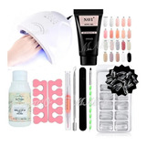 Kit Acrilicas Polygel Cabina 48w +  Productos Uñas Manicuria