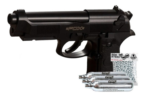 Pistola Fox Co2 Gas Comprimido P 92 Semiautomática 