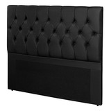 Cabeceira Estofada Milão Cama Box Queen 1,60cm Corino Preto