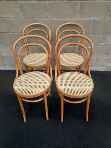 Antiguo Juego De 4 Sillas Thonet Mod 14 Originales 