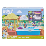 Bluey Playset Piscina Figura + Accesorios Pool Time Colec Ed