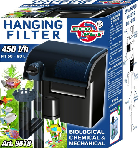 Filtro De Cascada 400l/h Acuarios De 50 A 80l