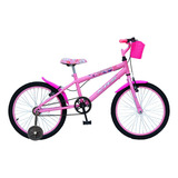 Bicicleta  Infantis Infantil Krs Butterfly 2023 Aro 20 1v Freios V-brakes Cor Rosa Com Rodas De Treinamento