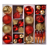 Adorno Navideño Set X 36 Caja Box Bolas Globos De Navidad