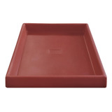 Prato Base Grande Quadrado Vaso Polietileno 50cm Vermelho