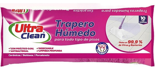 Trapero Húmedo - Ultra Clean - Aroma Primavera Color Blanco