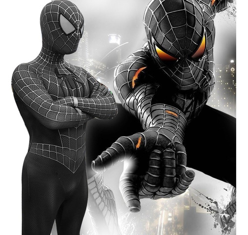 Mono Disfraz De Spiderman Negro Para Adultos Y Niños
