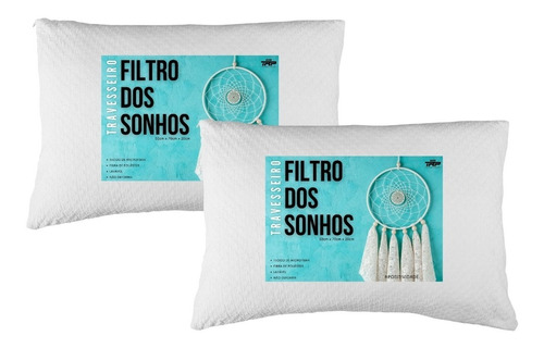 Kit 2 Travesseiros Alto Antialérgico Filtro Dos Sonhos