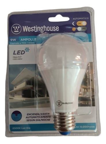 Ampolleta Con Sensor De Luz (fotocelda) 9w Westinghouse