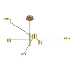 Lámpara Techo Colgante Industrial Moderna Gold 6 Led