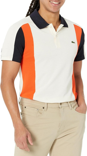 Playera Lacoste Polo De Manga Corta Tricolor Hombre H1302-51