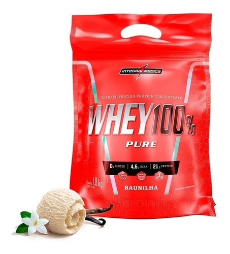 Whey 100% Pure Proteínas Sabor  Baunilha Em Sachê De 1.8kg